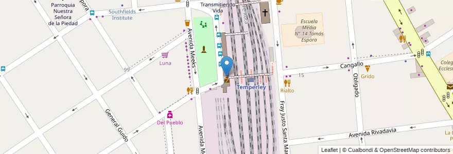 Mapa de ubicacion de Boletería en Arjantin, Buenos Aires, Partido De Lomas De Zamora, Temperley.