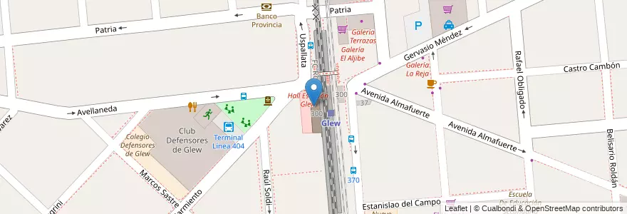 Mapa de ubicacion de Boletería en アルゼンチン, ブエノスアイレス州, Partido De Almirante Brown, Glew.