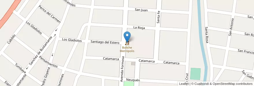 Mapa de ubicacion de Boliche Metrópolis en Argentine, Jujuy, Departamento San Pedro, Municipio De San Pedro De Jujuy.