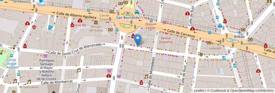 Mapa de ubicacion de Bolívar en スペイン, マドリード州, Comunidad De Madrid, Área Metropolitana De Madrid Y Corredor Del Henares, Madrid.