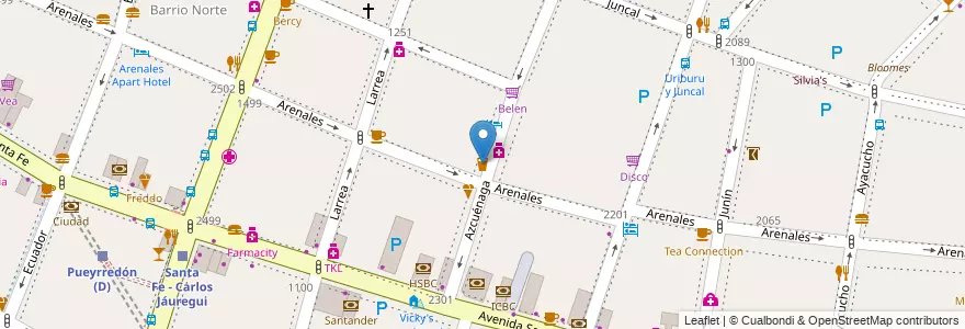 Mapa de ubicacion de BOMBAR - Cervecería Artesanal, Recoleta en الأرجنتين, Ciudad Autónoma De Buenos Aires, Comuna 2, Buenos Aires.