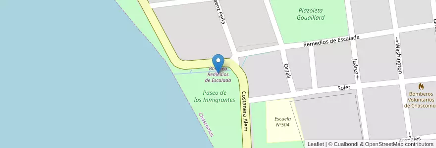 Mapa de ubicacion de Bombeo Remedios de Escalada en Arjantin, Buenos Aires, Partido De Chascomús.