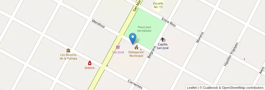 Mapa de ubicacion de Bomberos en Arjantin, Buenos Aires, Partido De San Antonio De Areco.