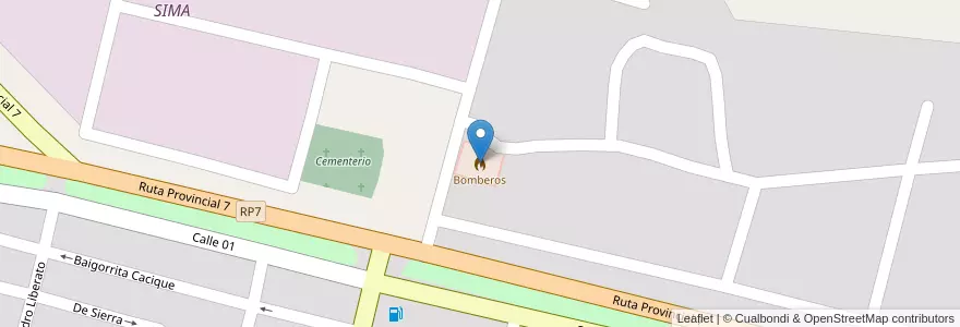 Mapa de ubicacion de Bomberos en Arjantin, Şili, Neuquén, Departamento Añelo, Añelo, Añelo.