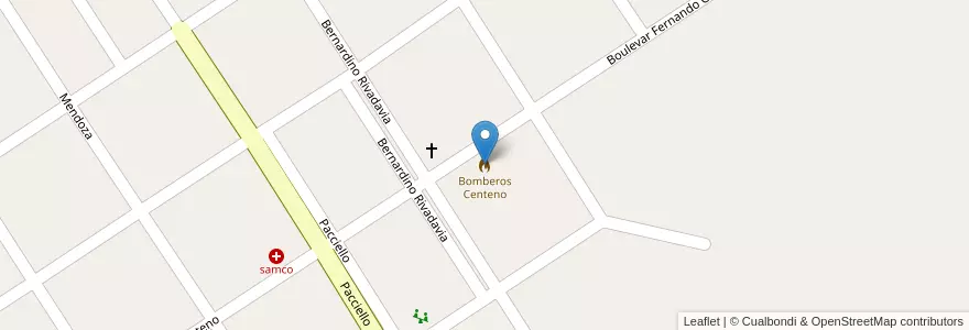 Mapa de ubicacion de Bomberos Centeno en Аргентина, Санта-Фе, Departamento San Jerónimo, Municipio De Centeno.