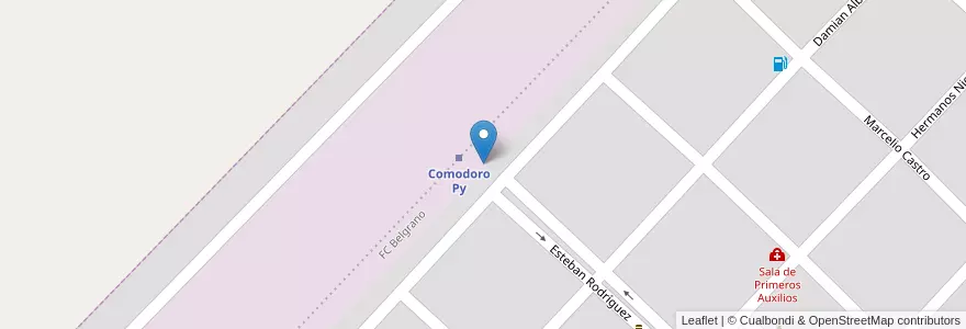 Mapa de ubicacion de Bomberos Comodoro PY en Argentina, Buenos Aires, Partido De Bragado, Cuartel Comodoro Py, Comodoro Py.