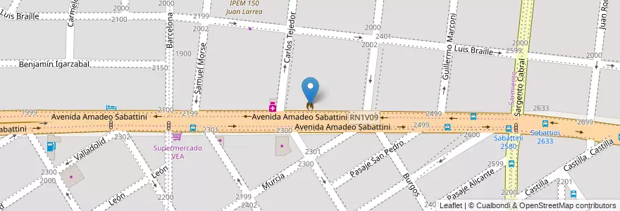 Mapa de ubicacion de Bomberos Cuartel nº 3 en アルゼンチン, コルドバ州, Departamento Capital, Pedanía Capital, Córdoba, Municipio De Córdoba.