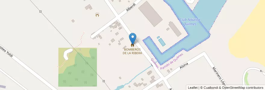 Mapa de ubicacion de BOMBEROS DE LA RIBERA en Argentina, Provincia Di Buenos Aires, Quilmes.
