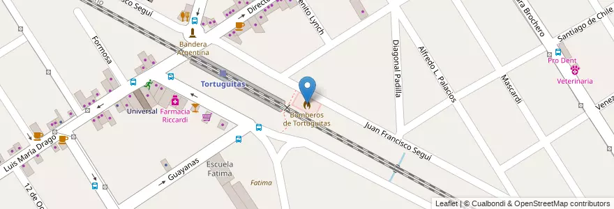 Mapa de ubicacion de Bomberos de Tortuguitas en Arjantin, Buenos Aires, Partido De Malvinas Argentinas, Tortuguitas.