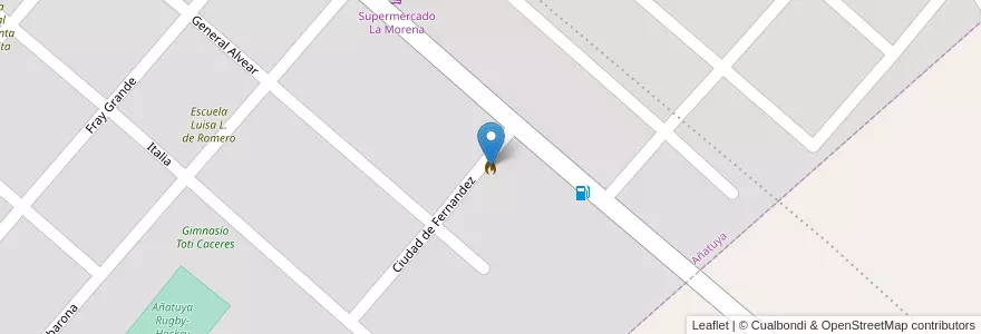 Mapa de ubicacion de Bomberos Voluntarios en Argentinië, Santiago Del Estero, Departamento General Taboada, Añatuya.