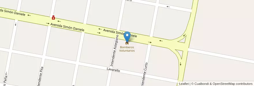 Mapa de ubicacion de Bomberos Voluntarios en Argentina, Córdoba, Departamento San Justo, Pedanía Libertad, Municipio De Porteña.