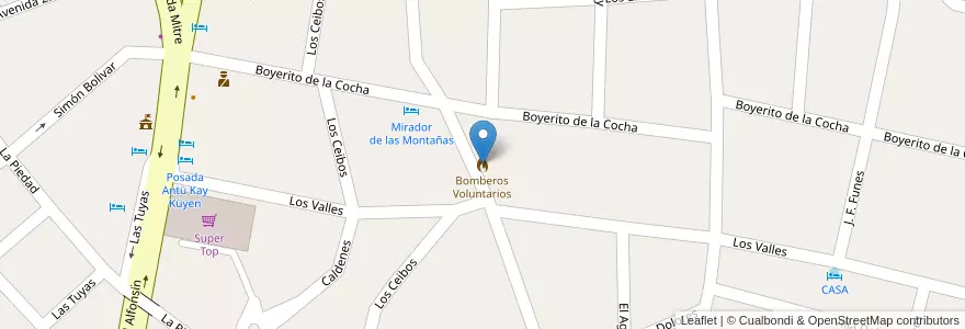 Mapa de ubicacion de Bomberos Voluntarios en Argentina, Córdoba, Departamento San Alberto, Pedanía Tránsito, Mina Clavero, Municipio De Mina Clavero.