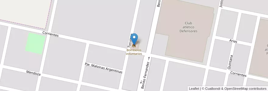 Mapa de ubicacion de Bomberos voluntarios en 阿根廷, Córdoba, Departamento Unión, Pedanía Bell Ville, Municipio De San Marcos Sud, San Marcos Sud.