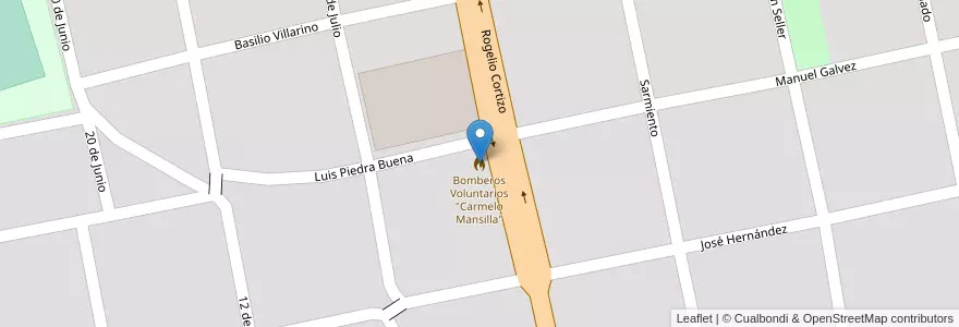 Mapa de ubicacion de Bomberos Voluntarios "Carmelo Mansilla" en Argentine, Chili, Province De Río Negro, Departamento Veinticinco De Mayo, Ingeniero Jacobacci.