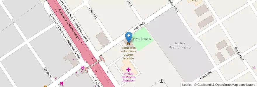 Mapa de ubicacion de Bomberos Voluntarios Cuartel Noveno en Arjantin, Buenos Aires, Partido De Lomas De Zamora, Villa Fiorito.