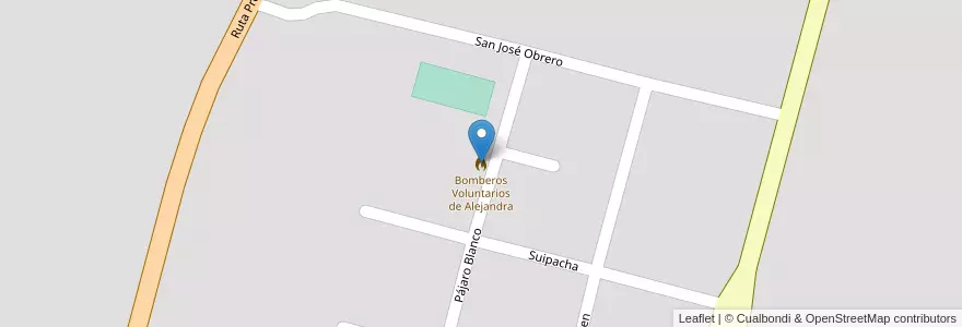 Mapa de ubicacion de Bomberos Voluntarios de Alejandra en Argentine, Santa Fe, Departamento San Javier, Comuna De Alejandra.