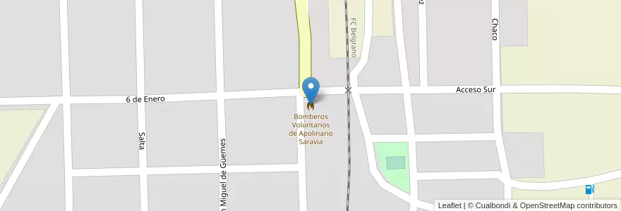 Mapa de ubicacion de Bomberos Voluntarios de Apolinario Saravia en Argentina, Salta, Anta, Municipio De Apolinario Saravia, Apolinario Saravia.