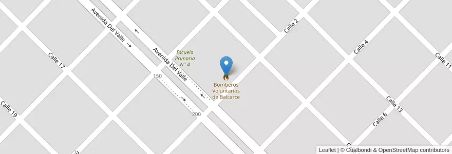 Mapa de ubicacion de Bomberos Voluntarios de Balcarce en 阿根廷, 布宜诺斯艾利斯省, Partido De Balcarce.