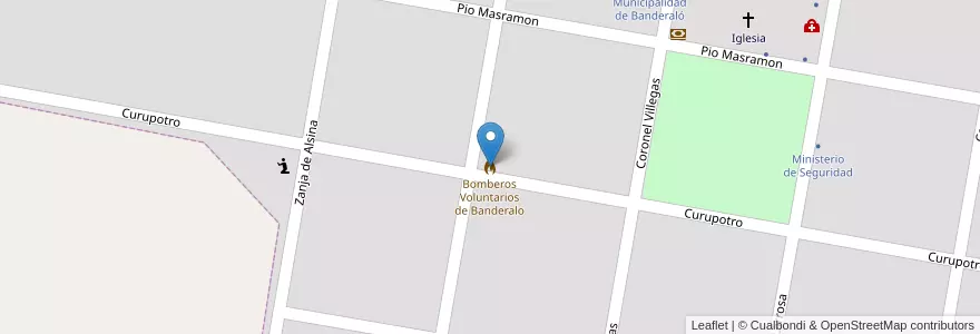 Mapa de ubicacion de Bomberos Voluntarios de Banderalo en アルゼンチン, ブエノスアイレス州, Partido De General Villegas.