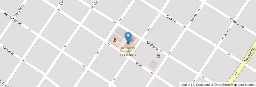 Mapa de ubicacion de Bomberos Voluntarios de Baradero en Arjantin, Buenos Aires, Partido De Baradero, Baradero.