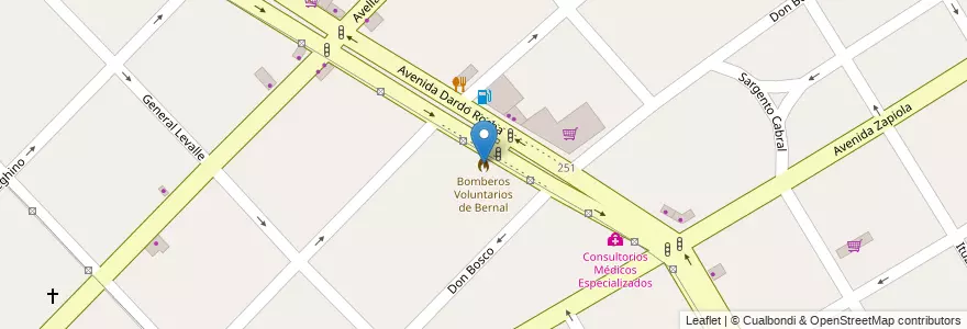Mapa de ubicacion de Bomberos Voluntarios de Bernal en Argentina, Buenos Aires, Partido De Quilmes, Bernal.