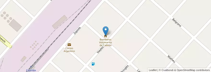 Mapa de ubicacion de Bomberos Voluntarios de Cabildo en Argentina, Buenos Aires, Partido De Bahía Blanca.
