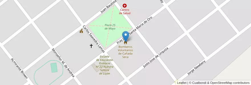 Mapa de ubicacion de Bomberos Voluntarios de Cañada Seca en Arjantin, Buenos Aires, Partido De General Villegas.