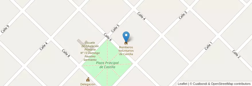 Mapa de ubicacion de Bomberos Voluntarios de Castilla en アルゼンチン, ブエノスアイレス州, Partido De Chacabuco.