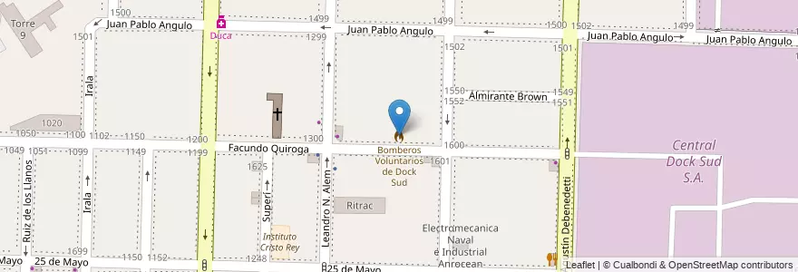 Mapa de ubicacion de Bomberos Voluntarios de Dock Sud en Arjantin, Buenos Aires, Partido De Avellaneda, Dock Sud.