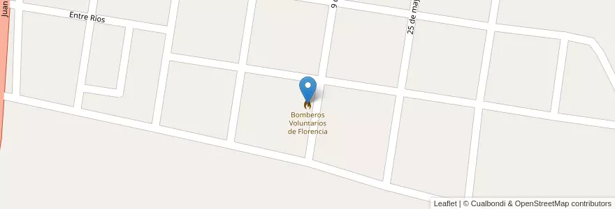 Mapa de ubicacion de Bomberos Voluntarios de Florencia en الأرجنتين, سانتا في, Departamento General Obligado, Municipio De Florencia.