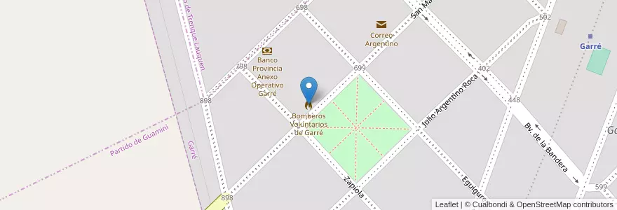 Mapa de ubicacion de Bomberos Voluntarios de Garré en Argentina, Buenos Aires, Garré.