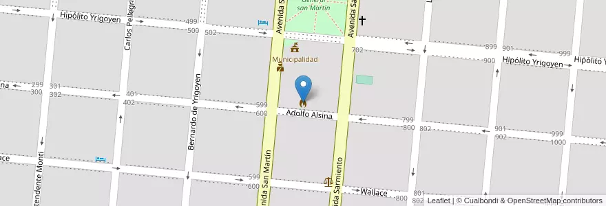 Mapa de ubicacion de Bomberos Voluntarios de General Alvear en Arjantin, Buenos Aires, Partido De General Alvear, General Alvear.