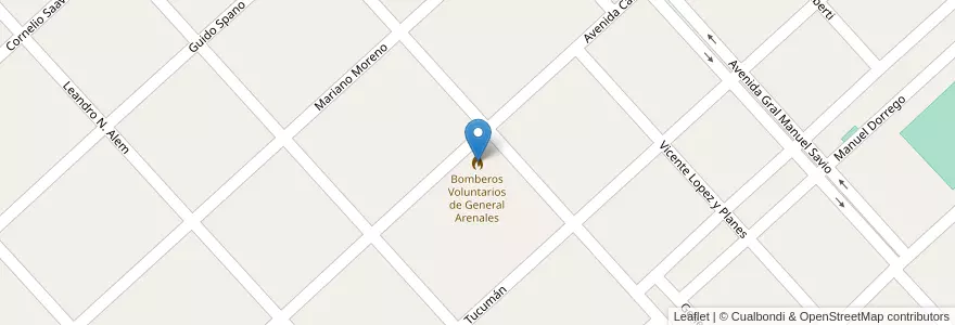 Mapa de ubicacion de Bomberos Voluntarios de General Arenales en Аргентина, Буэнос-Айрес, Partido De General Arenales.