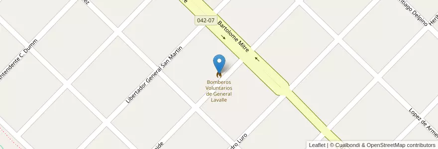 Mapa de ubicacion de Bomberos Voluntarios de General Lavalle en Arjantin, Buenos Aires, Partido De General Lavalle.