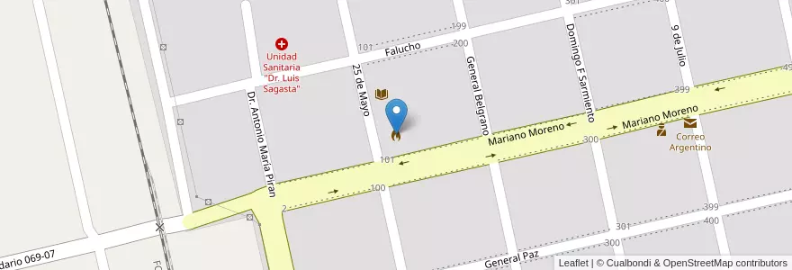 Mapa de ubicacion de Bomberos Voluntarios de General Piran en Arjantin, Buenos Aires, Partido De Mar Chiquita.