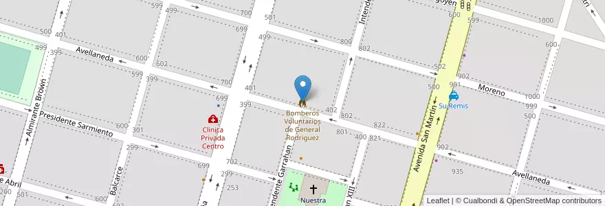 Mapa de ubicacion de Bomberos Voluntarios de General Rodriguez en Argentina, Buenos Aires, Partido De General Rodríguez.