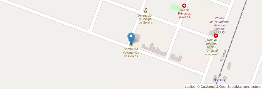 Mapa de ubicacion de Bomberos Voluntarios de Gorchs en アルゼンチン, ブエノスアイレス州, Partido De General Belgrano.