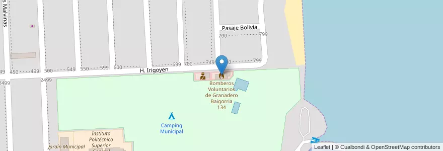 Mapa de ubicacion de Bomberos Voluntarios de Granadero Baigorria 134 en Argentinië, Santa Fe, Departamento Rosario, Municipio De Granadero Baigorria, Granadero Baigorria.