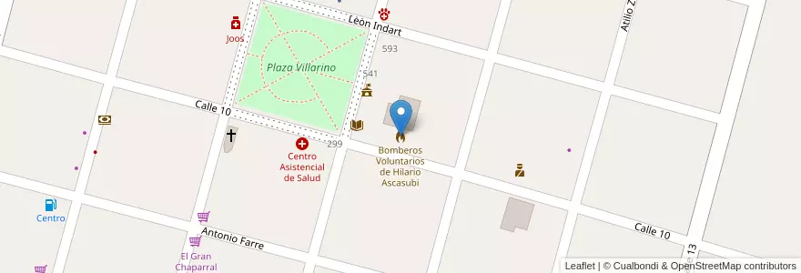Mapa de ubicacion de Bomberos Voluntarios de Hilario Ascasubi en Argentina, Provincia Di Buenos Aires, Partido De Villarino.