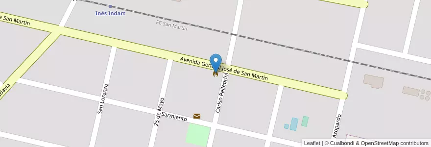 Mapa de ubicacion de Bomberos Voluntarios de Inés Indart en アルゼンチン, ブエノスアイレス州, Partido De Salto.