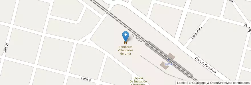 Mapa de ubicacion de Bomberos Voluntarios de Lima en Arjantin, Buenos Aires, Partido De Zárate.