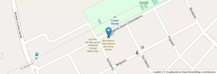 Mapa de ubicacion de Bomberos Voluntarios de Loma Verde en アルゼンチン, ブエノスアイレス州, Partido De General Paz.