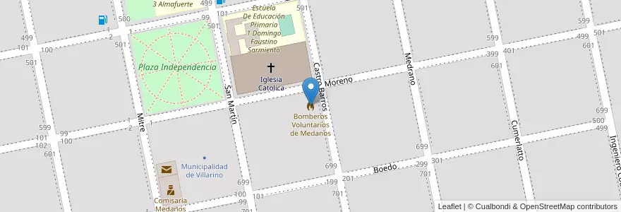 Mapa de ubicacion de Bomberos Voluntarios de Medanos en Argentina, Provincia Di Buenos Aires, Partido De Villarino, Médanos.