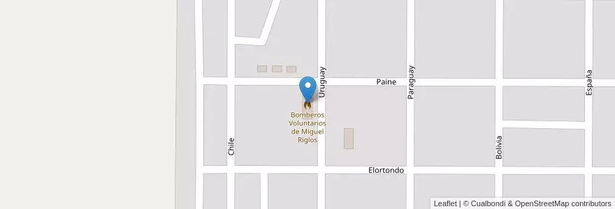 Mapa de ubicacion de Bomberos Voluntarios de Miguel Riglos en Аргентина, Ла-Пампа, Municipio De Miguel Riglos, Departamento Atreucó.