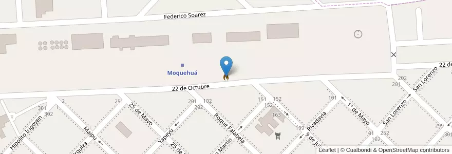 Mapa de ubicacion de Bomberos Voluntarios de Moquehuá en Arjantin, Buenos Aires, Partido De Chivilcoy, Moquehuá.