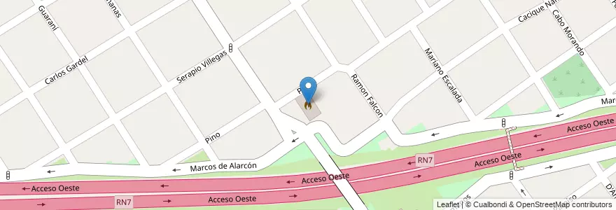 Mapa de ubicacion de Bomberos Voluntarios de Moron. Destacamento El Palomar en Arjantin, Buenos Aires, Partido De Morón.