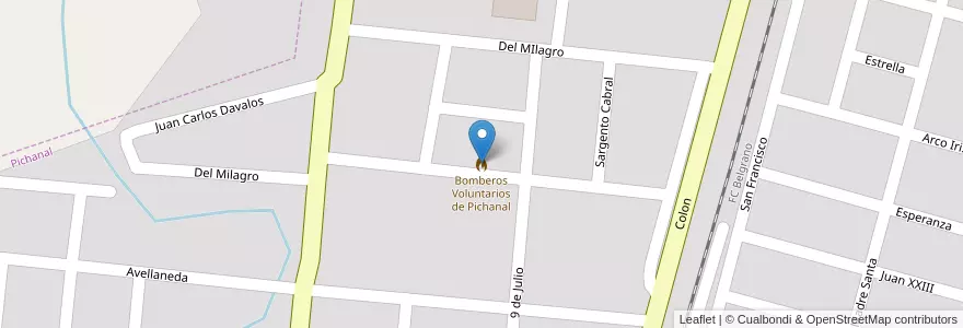 Mapa de ubicacion de Bomberos Voluntarios de Pichanal en الأرجنتين, Salta, Orán, Municipio De Pichanal, Pichanal.