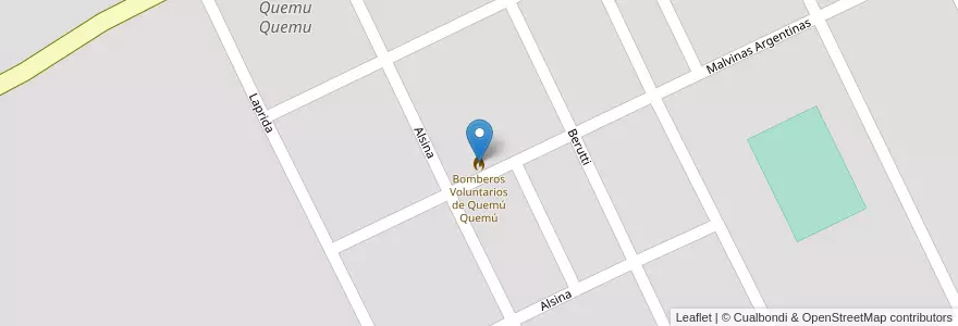 Mapa de ubicacion de Bomberos Voluntarios de Quemú Quemú en الأرجنتين, La Pampa, Departamento Quemú Quemú, Municipio De Quemú Quemú, Quemu Quemu.