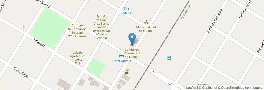 Mapa de ubicacion de Bomberos Voluntarios de Quimili en アルゼンチン, サンティアゴ・デル・エステロ州, Departamento Moreno.