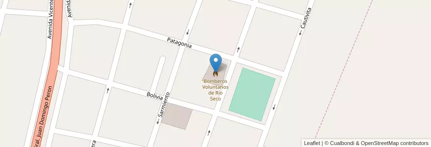 Mapa de ubicacion de Bomberos Voluntarios de Rio Seco en Arjantin, Córdoba, Departamento Río Seco, Pedanía Villa De María, Municipio De Villa De María, Villa De María.